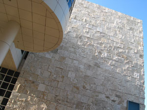 Side shot of one of the Getty Center buildings